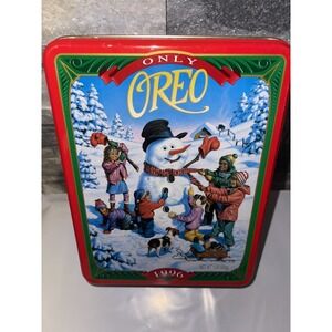 Vintage 1996 Nabisco Oreo Christmas Holiday Tin Empty excellent